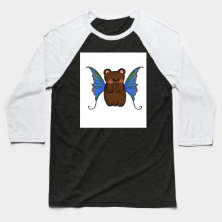 Fairy Bear With Blue/Green/Orange Wings Baseball T-Shirt